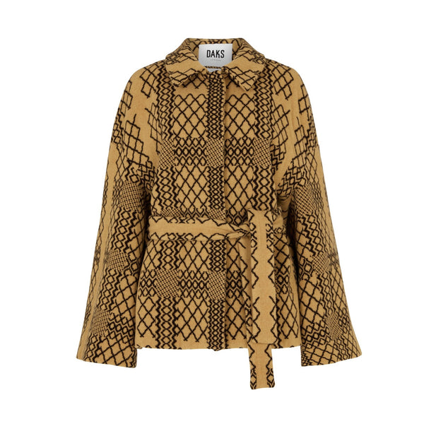 GEO CHECK WOOL SHORT COAT – DAKS