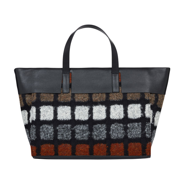 [DAKS] Great House Check Leather Tote Bag S★人気★ DAKS】GREAT HOUSE CHECK TOTE BAG S☆人気 トートバッグ