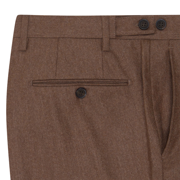 FLANNEL TROUSERS - LIGHT BROWN