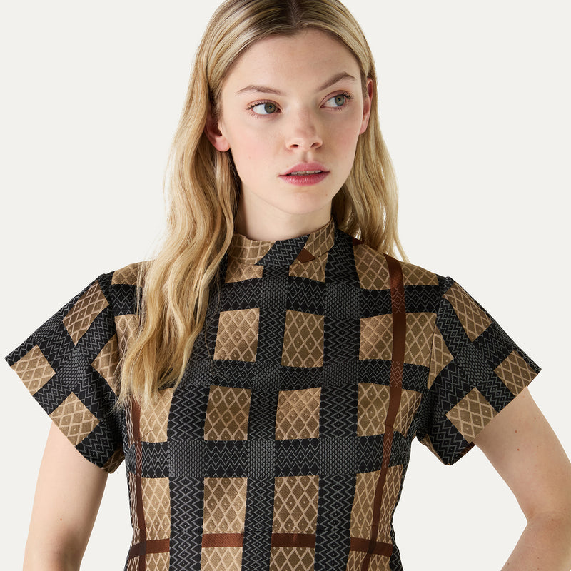 GEO CHECK A-LINE DRESS DAKS GEO CHECK A-LINE DRESS DAKS