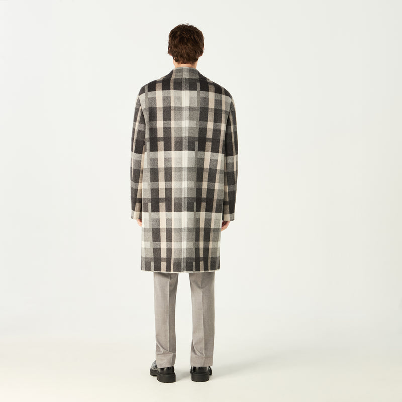 ANNIVERSARY CHECK WOOL OVERCOAT