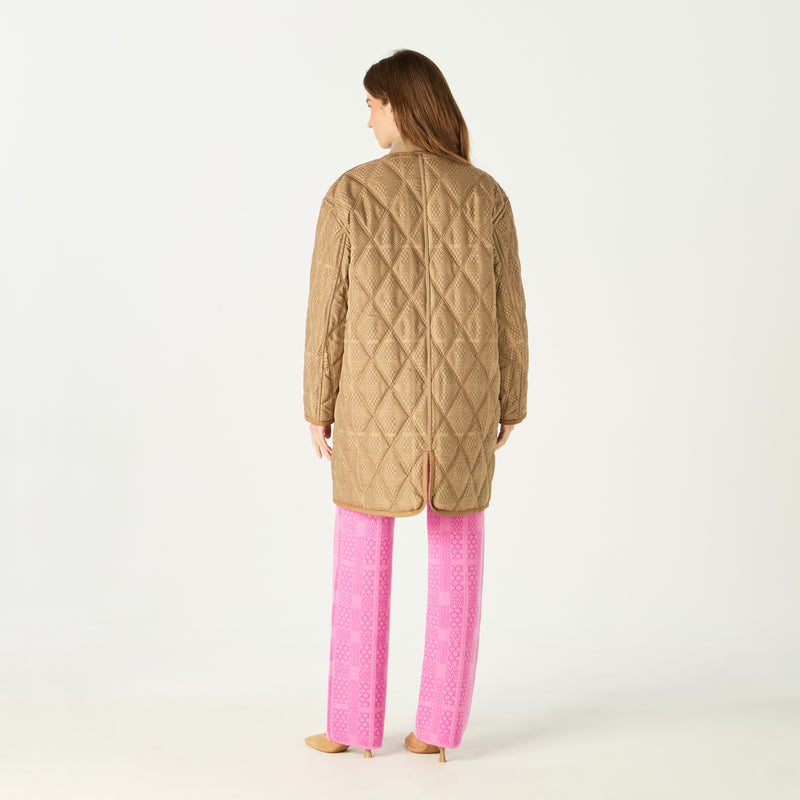 DIAMOND QUILTED REVERSIBLE OVERSIZED JACKET 