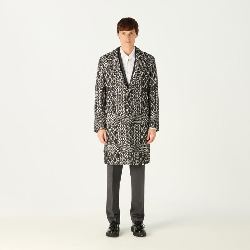 PEAK LAPEL 2 BUTTON OVERCOAT