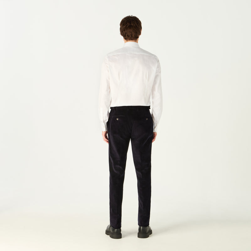 NAVY CORD TROUSERS