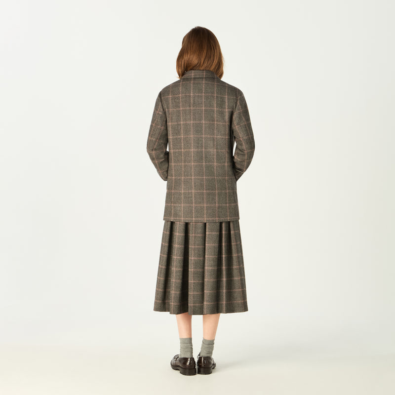 PLEATED CHECKED SKIRT