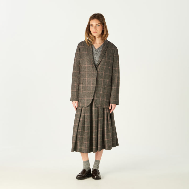 PLEATED CHECKED SKIRT