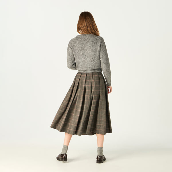 PLEATED CHECKED SKIRT