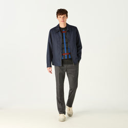 PIN STRIPED BLOUSON - NAVY