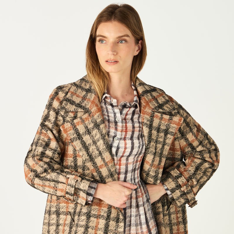 PENCIL HOUSE CHECK JACQUARD COAT