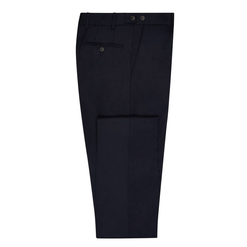 NAVY FLAT FRONT TROUSERS