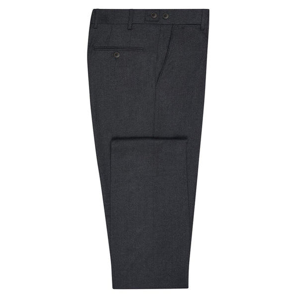 TINKER FLAT FRONT FLANNEL TROUSERS - DARK GREY