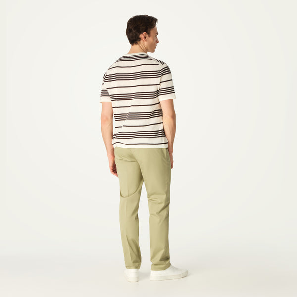 POINTELLE KNITTED T-SHIRT- STRIPE