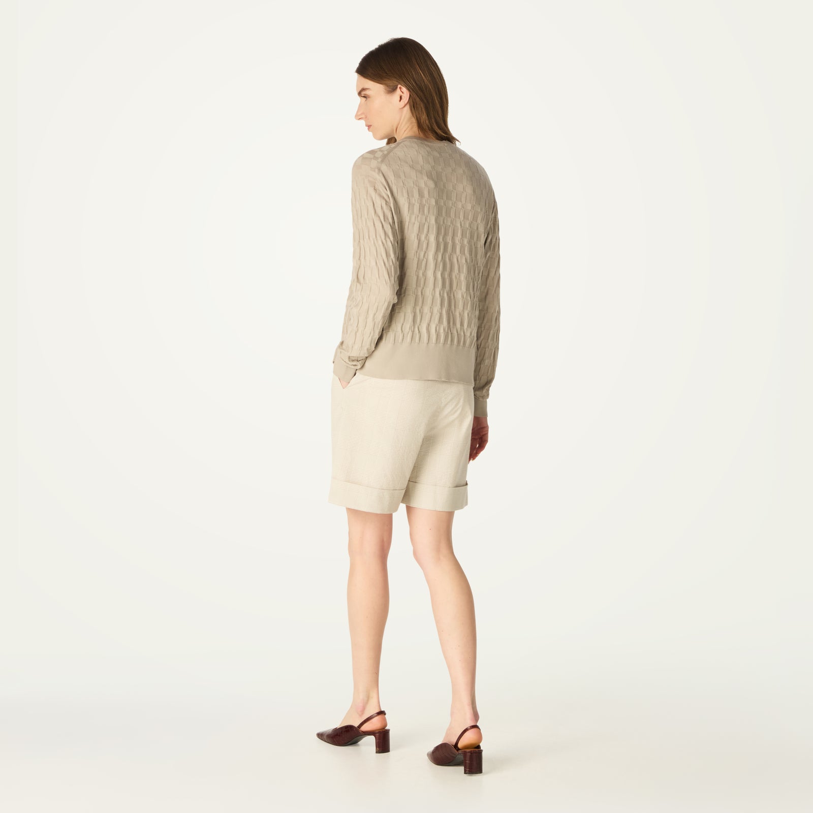 DAKS X JOHN SMEDLEY HOUSE CHECK CARDIGAN