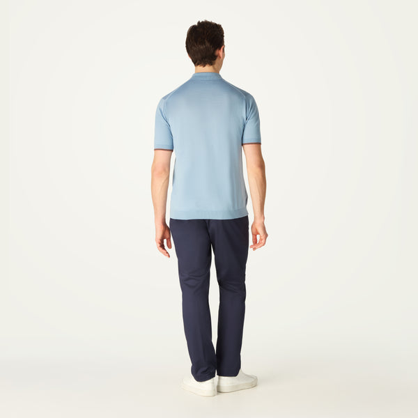 DAKS X JOHN SMEDLEY HOUSE STRIPE POLO KNIT