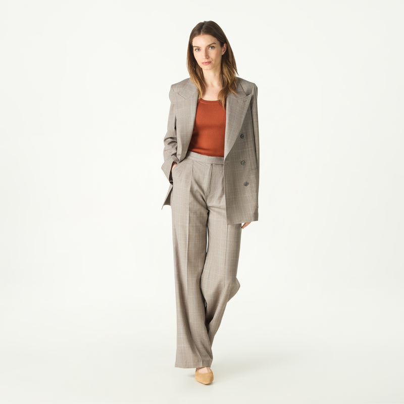 DOUBLE BREASTED WINDOWPANE BLAZER