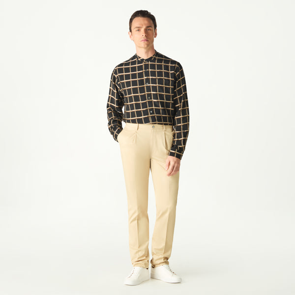 PLEATED FRONT CLASSIC CHINO - BEIGE