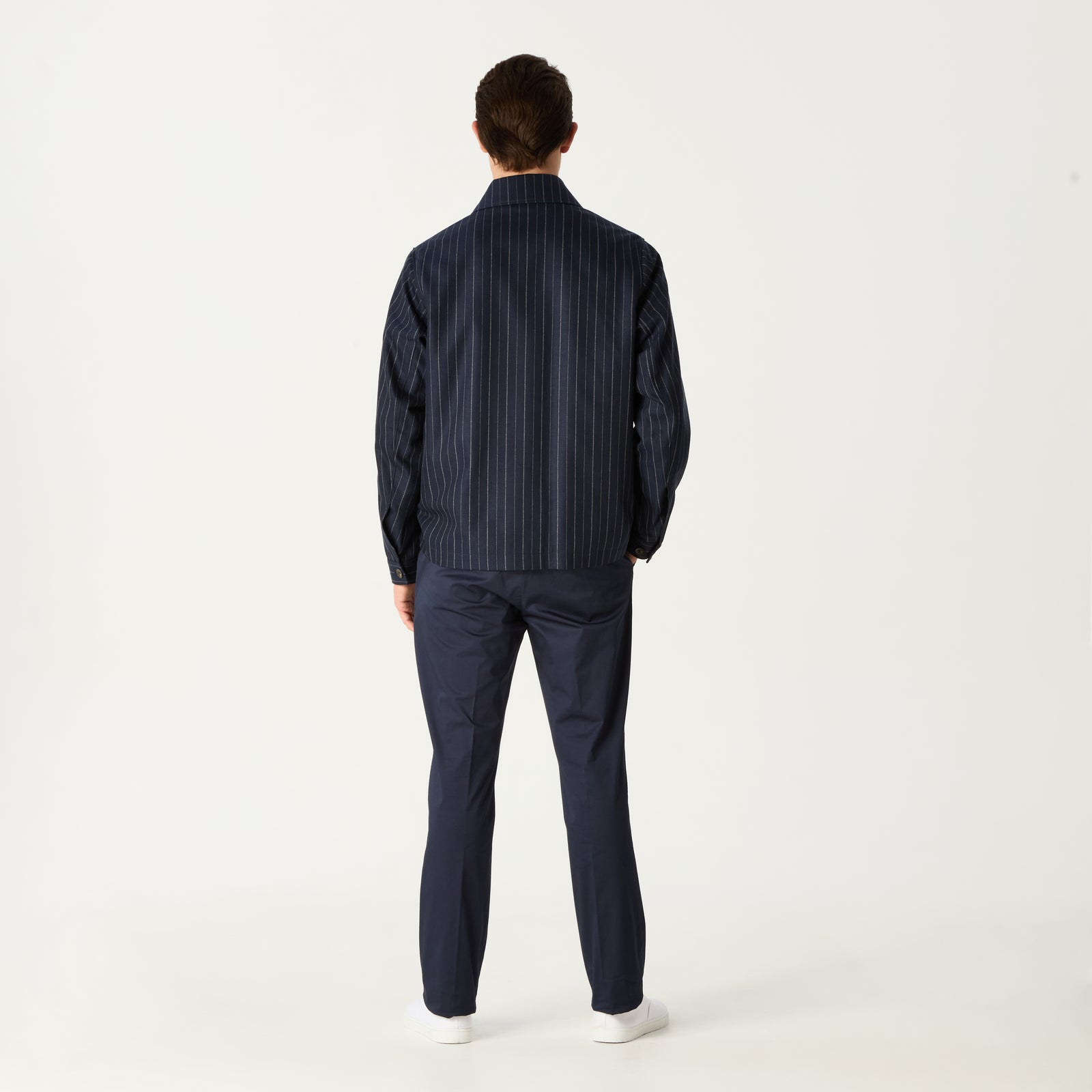 PIN STRIPED BLOUSON - NAVY – DAKS