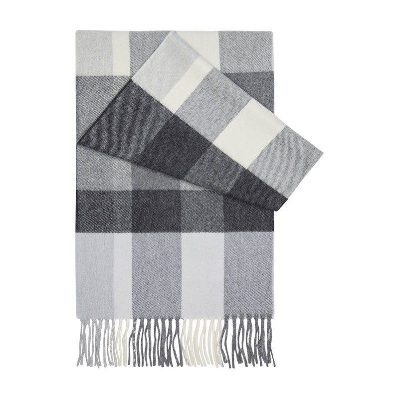 ANNIVERSARY CHECK SCARF – GREY