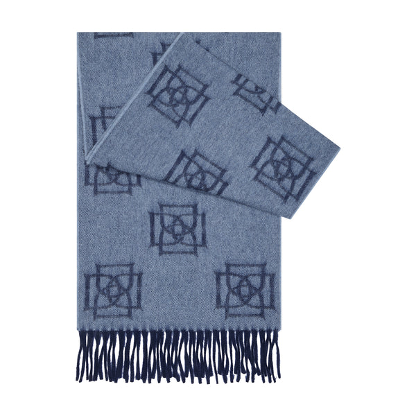 INTERLOCKING D SCARF – BLUE