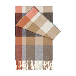 ANNIVERSARY CHECK SCARF – BROWN