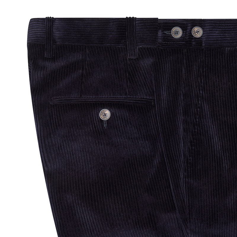 NAVY CORD TROUSERS