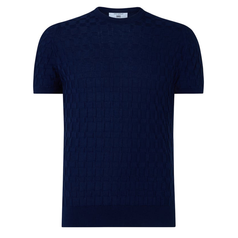 DAKS X JOHN SMEDLEY HOUSECHECK JUMPER - NAVY