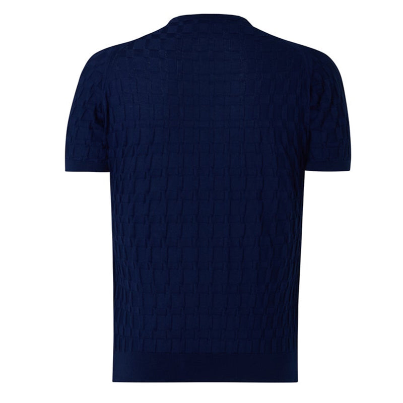 DAKS X JOHN SMEDLEY HOUSECHECK JUMPER - NAVY