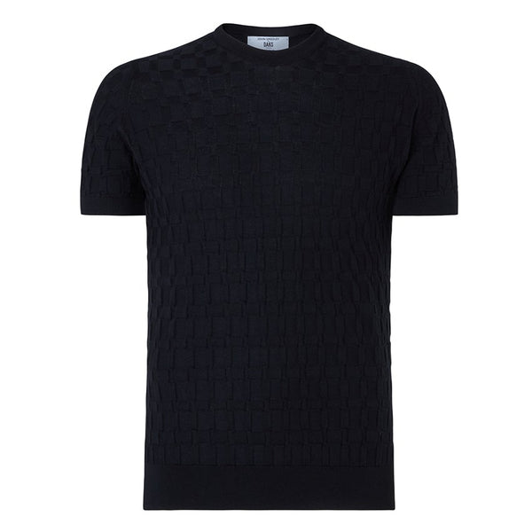 DAKS X JOHN SMEDLEY HOUSECHECK JUMPER - BLACK