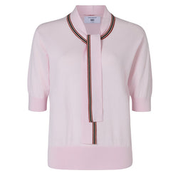 DAKS X JOHN SMEDLEY HOUSE STRIPE TOP - PINK