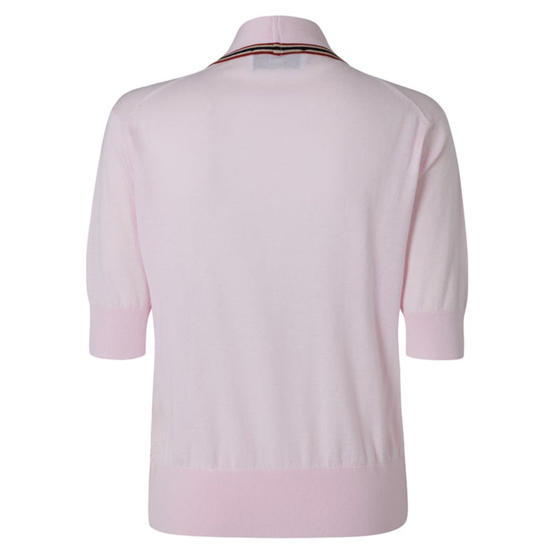 DAKS X JOHN SMEDLEY HOUSE STRIPE TOP - PINK