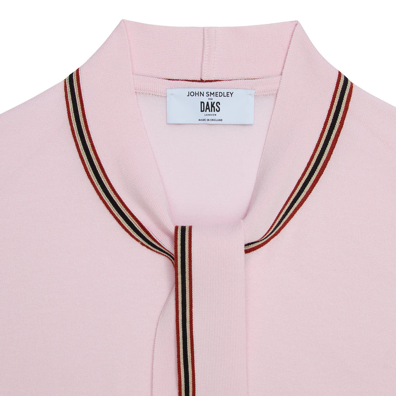 DAKS X JOHN SMEDLEY HOUSE STRIPE TOP - PINK