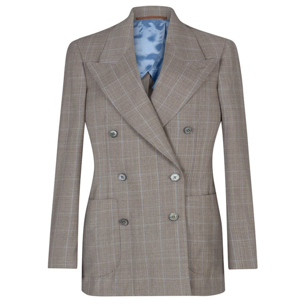 DOUBLE BREASTED WINDOWPANE BLAZER