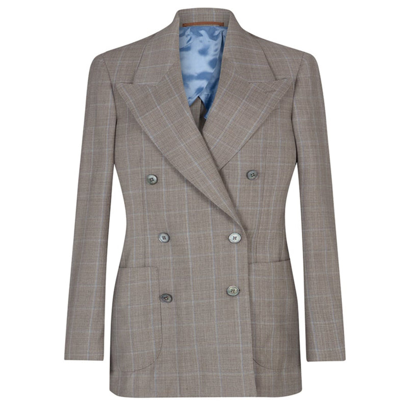 DOUBLE BREASTED WINDOWPANE BLAZER