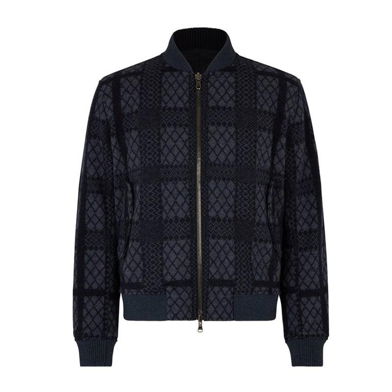 REVERSIBLE GEO CHECK BOMBER JACKET