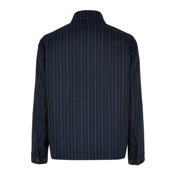 PIN STRIPPED BLOUSON - NAVY