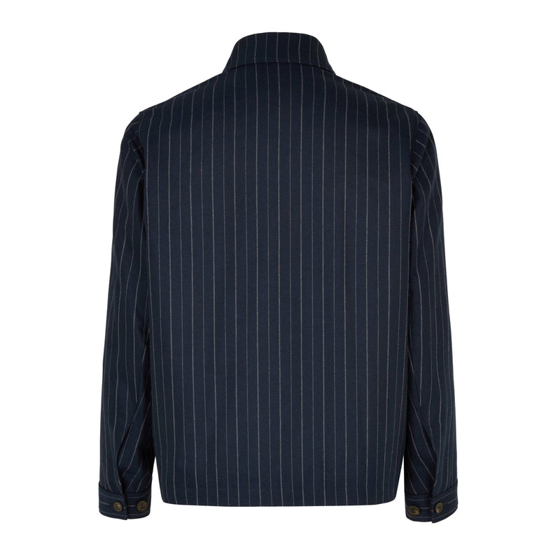 PIN STRIPED BLOUSON - NAVY