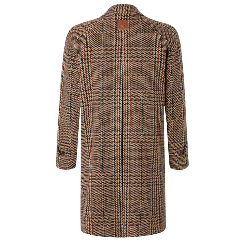 KENSINGTON WINDOWPANE OVERCOAT BROWN
