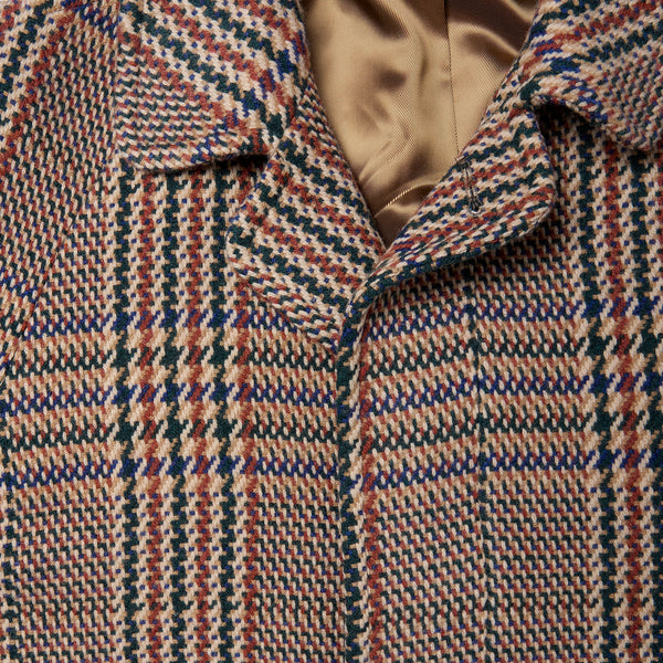 KENSINGTON WINDOWPANE OVERCOAT BROWN