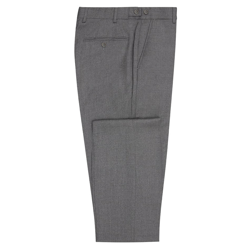 TINKER FLAT FRONT WOOL TROUSER - GREY