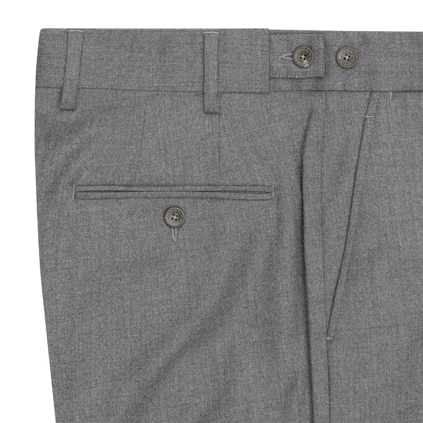TINKER FLAT FRONT WOOL TROUSER - GREY