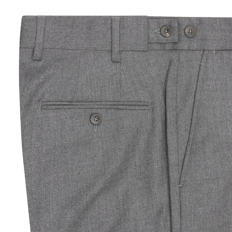 TINKER FLAT FRONT WOOL TROUSER - GREY