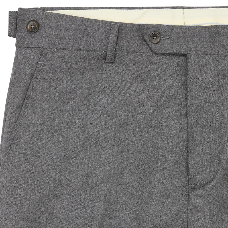 TINKER FLAT FRONT WOOL TROUSER - GREY