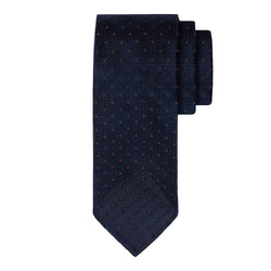 CLASSIC GRENADINE TIE NAVY BROWN PIN DOT