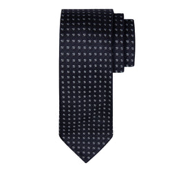 CLASSIC GRENADINE JACQUARD TIE - NAVY/WHITE