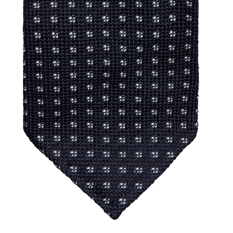 CLASSIC GRENADINE JACQUARD TIE - NAVY/WHITE