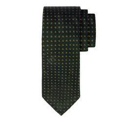 CLASSIC GRENADINE JACQUARD TIE - GREEN/BEIGE