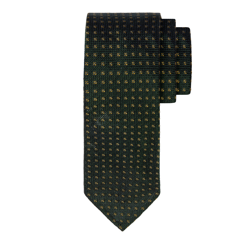 CLASSIC GRENADINE JACQUARD TIE - GREEN/BEIGE