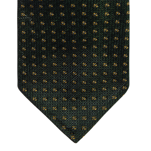 CLASSIC GRENADINE JACQUARD TIE - GREEN/BEIGE
