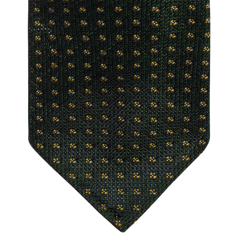 CLASSIC GRENADINE JACQUARD TIE - GREEN/BEIGE