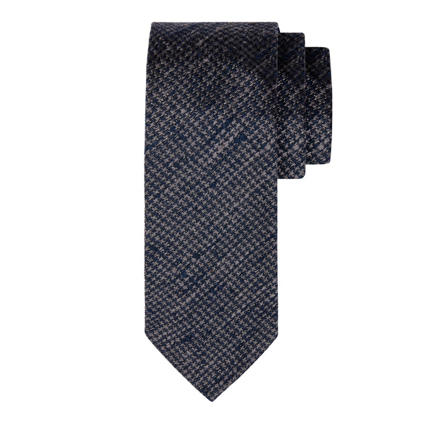 CLASSIC SILK TIE - NAVY/GREY